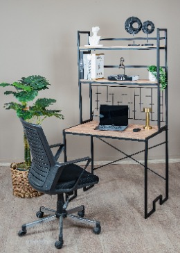 Lux Raflı Çalışma Masası Çok Amaçlı Dekoratif 2 Kitaplık Raflı Çalışma Masası