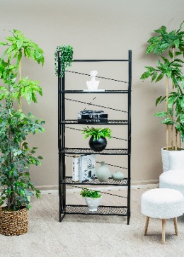 Metal Raflı 6 Katlı Kitaplık Dekoratif Çok Amaçlı Düzenleyici