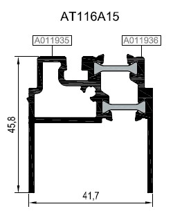 AT116A15 ALM. PROFİL 14,8 MM MAT ADAPTÖR PROFİLİ