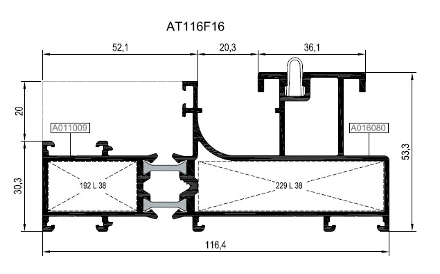 AT116F16 ALM. PROFİL PRESS RST116 14,8MM ISI YALITIMLI KASA
