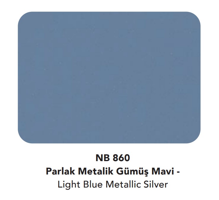 Asaş Naturalbond 1250*3200*4mm 5050 Parlak Metalik Gümüş Mavi Kompozit Panel